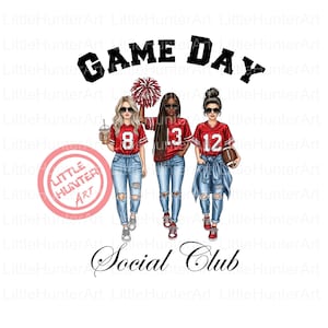 Game Day Social Club png, Fußball png, High School png, digitaler Download, Sublimation, DTF, DTG