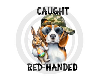 Beagle with Bunny Easter PNG: Hunting Dog Digital Art (Digital Download)