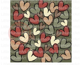 Old School Valentine Camo PNG: Hunting Sublimation Design (Digital Download 12"x12")