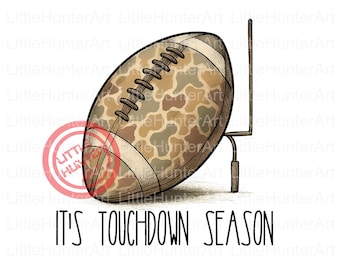 Camo Football PNG: Touchdown Season Digital Design (Sublimation / DTF / DTG