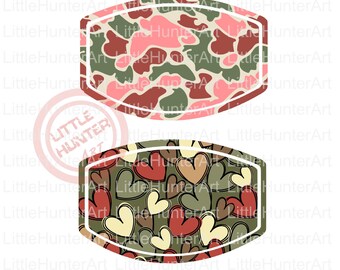 Old School Valentine Camo Bundle PNG: Hunting Sublimation Design (Digital Download 12"x12")