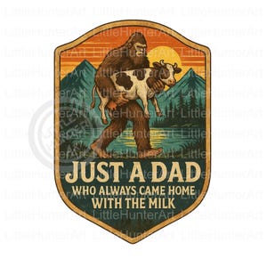 Bringing Home the Milk png, Bigfoot png, Digital Download, Sublimation, DTF, DTG