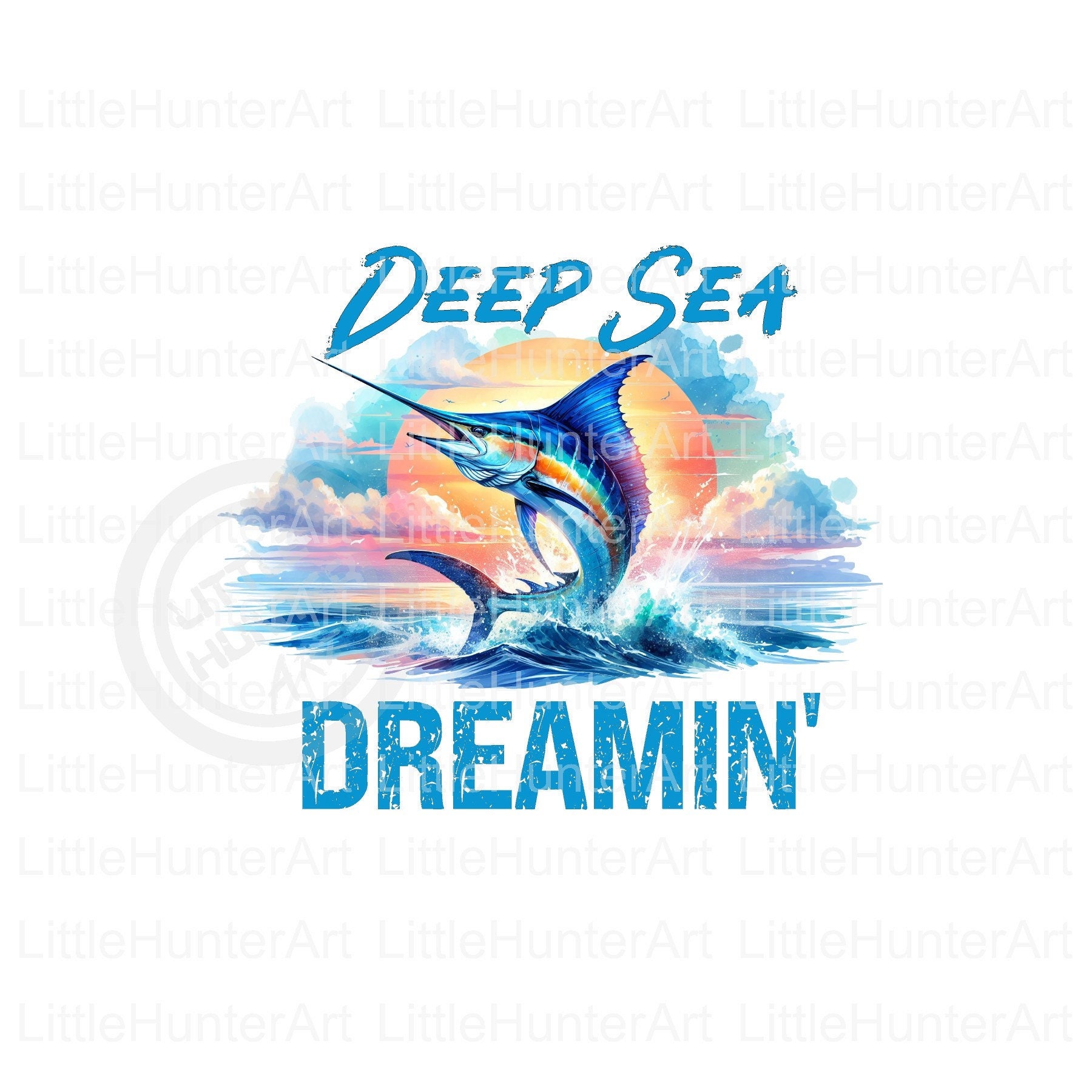 Deep Sea png, Fishing png, Saltwater Fishing png, Digital Download, Sublimation, DTF, DTG