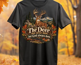 The Deer May Never Show, But God Does, Deer Stand PNG: Hunting Memories Digital Download