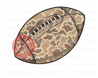 Camo Football PNG: Hunting Sublimation Design (Digital Download)