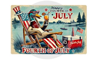 Patriotic Duck PNG: 4th of July Sublimation Design (Digital Download)