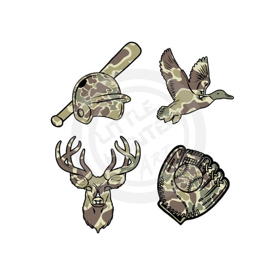Old School Camo & Sports Graphics: Digital Designs for Sublimation (PNG Download)