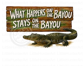 Bayou Alligator PNG: Southern Louisiana Design (Digital Download)