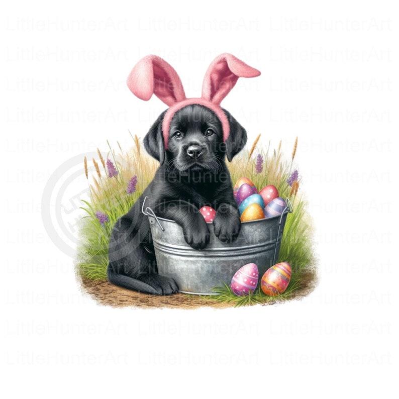 Black Labrador Bunny Png, Easter Png, Hunting Dog Png, Digital Download ...
