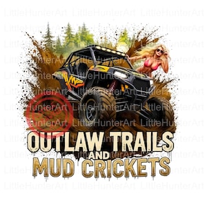Pistes de hors-la-loi et grillons de boue png, Four Wheelin' png, VTT png, Juste un garçon png, Téléchargement numérique, Sublimation, DTF, DTG