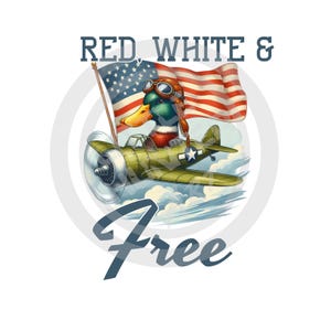 Red, White & Free png, vierter Juli png, Entenleben png, Entenjäger, Enten png, Kinder jagen png, Digitaler Download, Sublimation, DTF, DTG