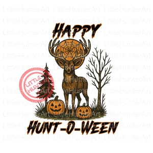 Happy Halloween png, Spooky Deer png , Halloween png, Deer Hunting png, Hunting png, Digital Download, Sublimation, DTF, DTG