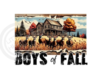 Boys of Fall Deer Hunting PNG: Vintage Design (Digital Download)