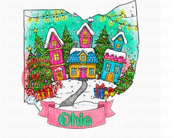 Preppy Ohio Christmas PNG: Preppy Christmas Design (Digital Download)