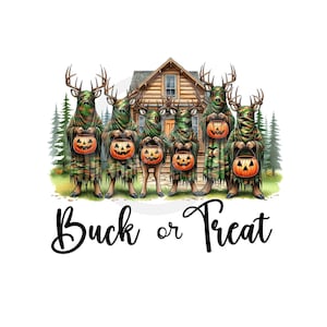 Buck or Treat png, Spooky Deer png, Halloween png, Deer Hunting png, Hunting png, Download digital, Sublimação, DTF, DTG