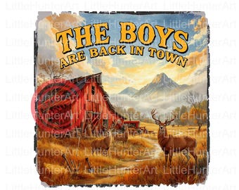 Boys of Fall PNG: Deer Hunting Autumn Design (Digital Download
