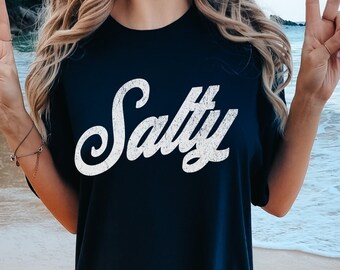 Salty Beach T-shirt, Comfort Colors Beach Shirt, Funny Salty Shirt, Gift for Her,  Summer T-Shirt, Retro Summer Shirt, Salty Cruise  Tee