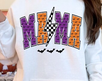 Mama Halloween  Sweatshirt, Retro Cute Halloween Hoodie, Fall Sweatshirt, Halloween Sweater for Mom, Gift for Mom,  Halloween Gift for Her