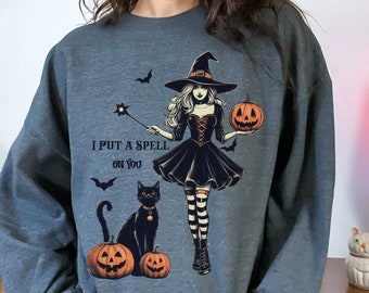 Halloween Witch Sweatshirt, Halloween Witchy Sweatshirt,  Retro Halloweentown Sweatshirt, Fall Sweatshirt, 2024 Halloween Sweatshirt
