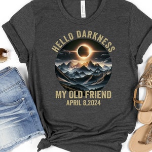 Total Solar Eclipse 2024 Shirt, April 8th 2024 Shirt, Eclipse Event 2024 Shirt, Celestial Shirt, Gift for Eclipse Lover, Hello Darkness Tee