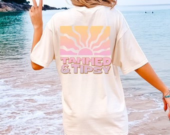 Camisa Summer Vibes, Camisa de verano de moda, Camisa retro de verano, Camiseta de vacaciones de verano, Beach Vibes, Camiseta Comfort Colors®, Camiseta gráfica de mujer