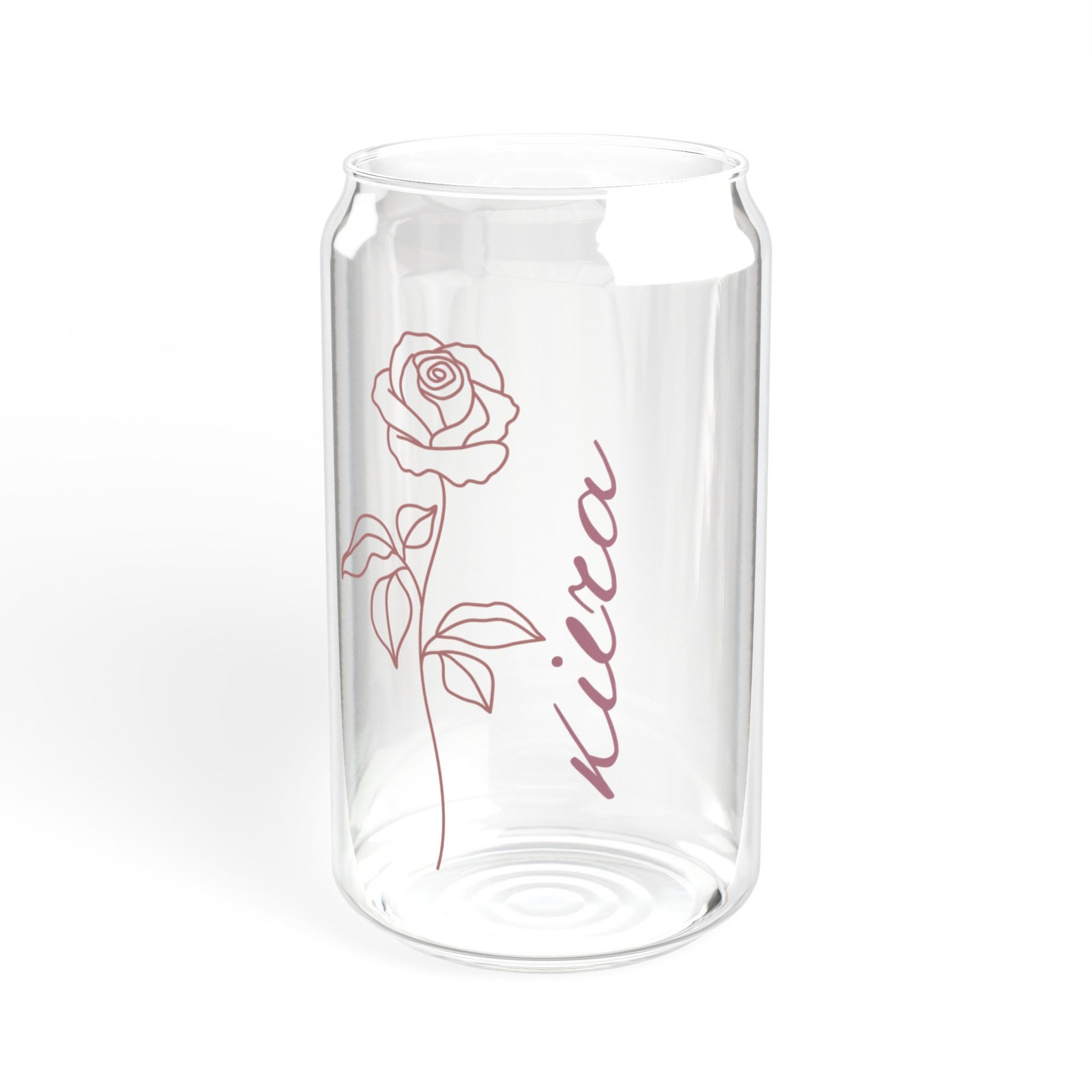 Custom Sipper Glass, Coquette Iced Coffee Glass Cup, Pink Bows Glass ...