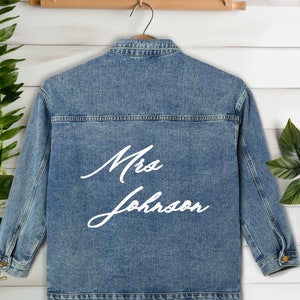 Custom Bride & Groom Jean Jackets, Perfect Wedding Gift! Personalize with Names, Unique Wedding Apparel for Bride and Groom Gift