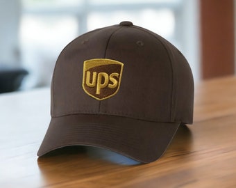 UPS Hoeden - UPS Caps, Geborduurde UPS Hoed, Gebogen Hoed, Gebogen Pet, Platte Pet, Platte Hoed, Cadeau voor hem, Katoenen Ups Hoed