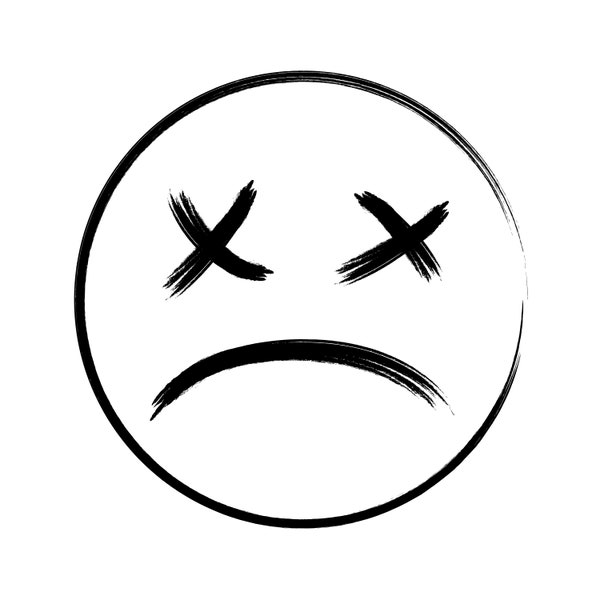 Brush Smiley  - sad face, upset face.Vector.Instant digital download - svg, png, ai and eps files included!Tattoo, logo