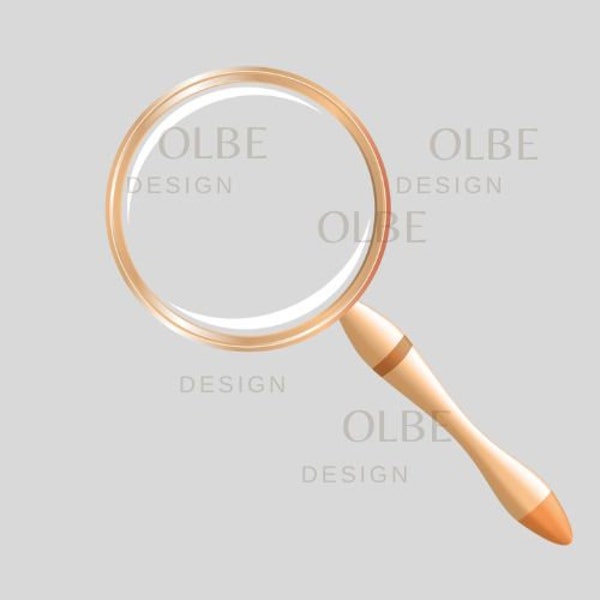 Magnifying glass on a transparent background. Vector illustration. Instant digital download - svg, png, ai and eps files included! Magnifier