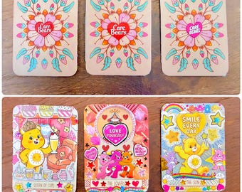 OOAK aceo care bear tarot card trio