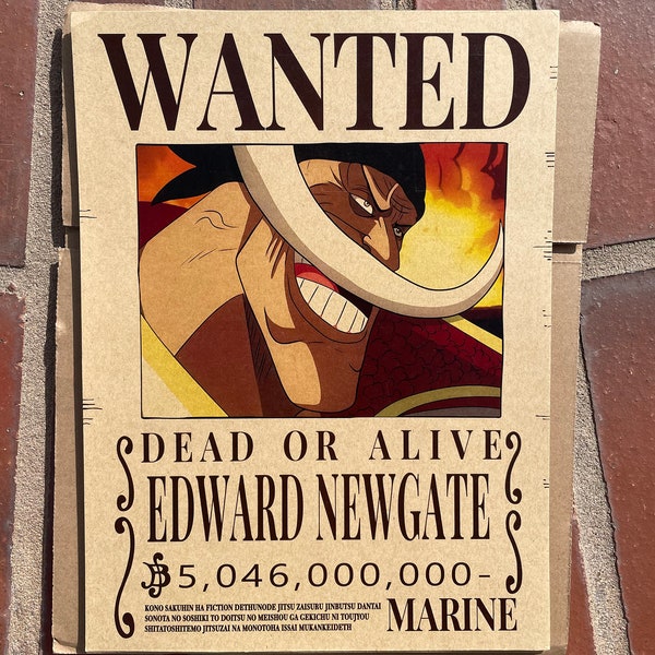 Custom print White Beard Pirate Crew One Piece wanted posters