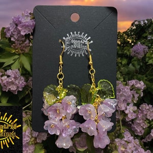 Lovely Lilacs, Lilac Dangle Earrings, Flower Earrings, Spring Earrings