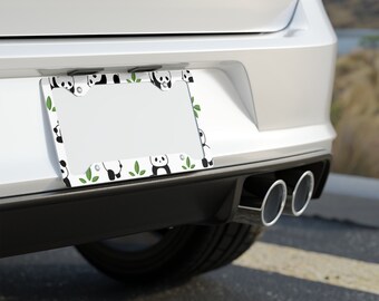Pandas Metal License Plate Frame, Car Accessory, AAPI