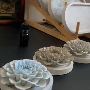 diffuseur en béton de fleurs pour huiles essentielles, pierre de diffusion, diffuseur d'aromathérapie, décoration de bureau, pendaison de crémaillère, cadeaux