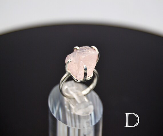 Rough Gemstone Adjustable Classic Ring - Silver o… - image 6