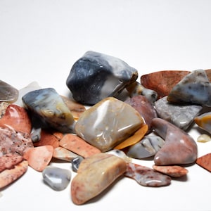 Lot of Polished Rocks, Stones for Home Decor, Lapidary, Jewelry - 15 oz