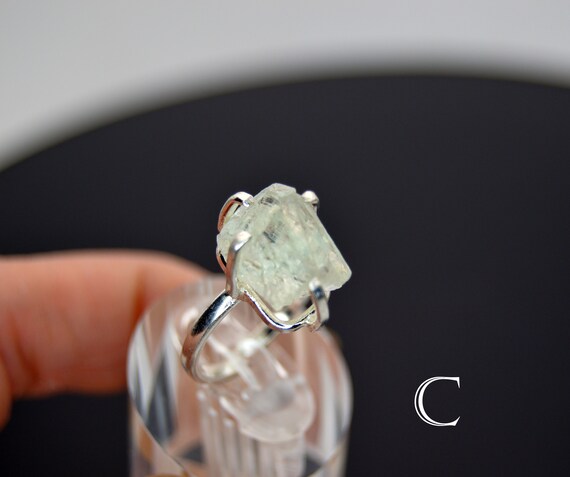 Rough Gemstone Adjustable Classic Ring - Silver o… - image 5