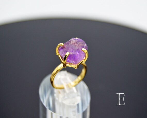 Rough Gemstone Adjustable Classic Ring - Silver o… - image 7