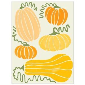 Green Pumpkins and Gourds Print