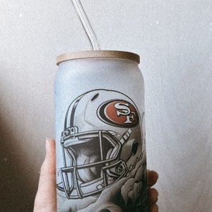 San Francisco | 49ers | NFL | Glass Cup 16oz Frosted Libbey Glass Cup Beer Can Glass