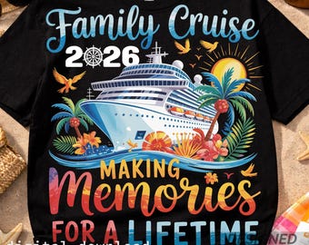 Kreuzfahrt 2026 Familienreise PNG, gemeinsam Erinnerungen machen, Familienkreuzfahrt 2026 PNG, passende Familienkreuzfahrt-Outfits Design, Ocean Adventure Shirt