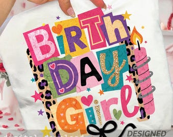 Preppy Birthday Girl PNG, Kokette Shirt Design (digitaler Download)