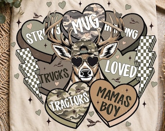 Mamas Junge Hirsch PNG, Landjunge Jagd PNG, Camo Traktor LKW Design, Rustikale Kokette Buck Sublimationsgrafik Download Druckbare Kunst PNG
