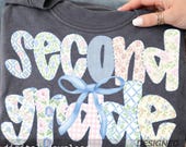 Second Grade Teacher PNG, Coquette Bow 2nd Grade Teacher Shirt, Pink Second Grade Teacher Tshirt, Elementary Teacher Shirts Sublimation