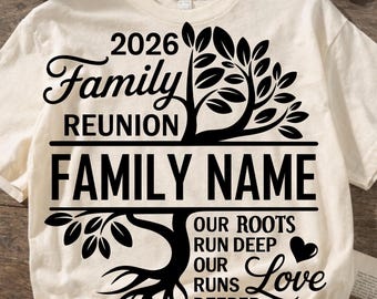 Benutzerdefiniertes Familientreffen PNG, Familienbaum Png, Wiedersehen 2026 Png, Familientreffen, Baum des Lebens Png, schwarzes Familientreffen 2026 Sublimation