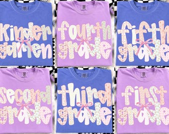 Retro Back To School PNG Bundle, Grad Lehrer PNG Design für T-Shirts, Kindergarten bis zur fünften Klasse Png, Rosa Lehrer Wertschätzung Shirt
