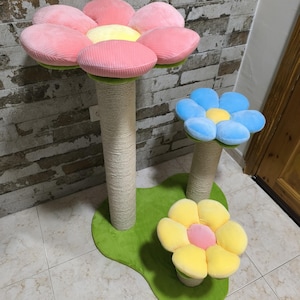 Árbol para gatos con flores, Árbol para gatos grandes, Gimnasio de juegos para gatos, Muebles para gatos, Casa de lujo para gatos