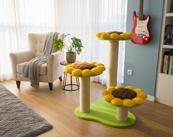 Flowering Cat Tree, Large Cat Tree, Cat Play Gym, Cat Furniture, Luxury Cat House, Sunflower