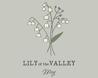 Lily of the Valley | May Birth Flower | Art Print